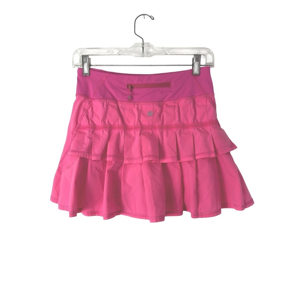Lululemon Pace Setter Tennis Skort Size 2 (XS) Pleated Ruffles Hot Pink Golf
